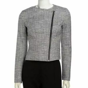 Tahari Metallic Tweed Assymetrical Blazer Sz 8
